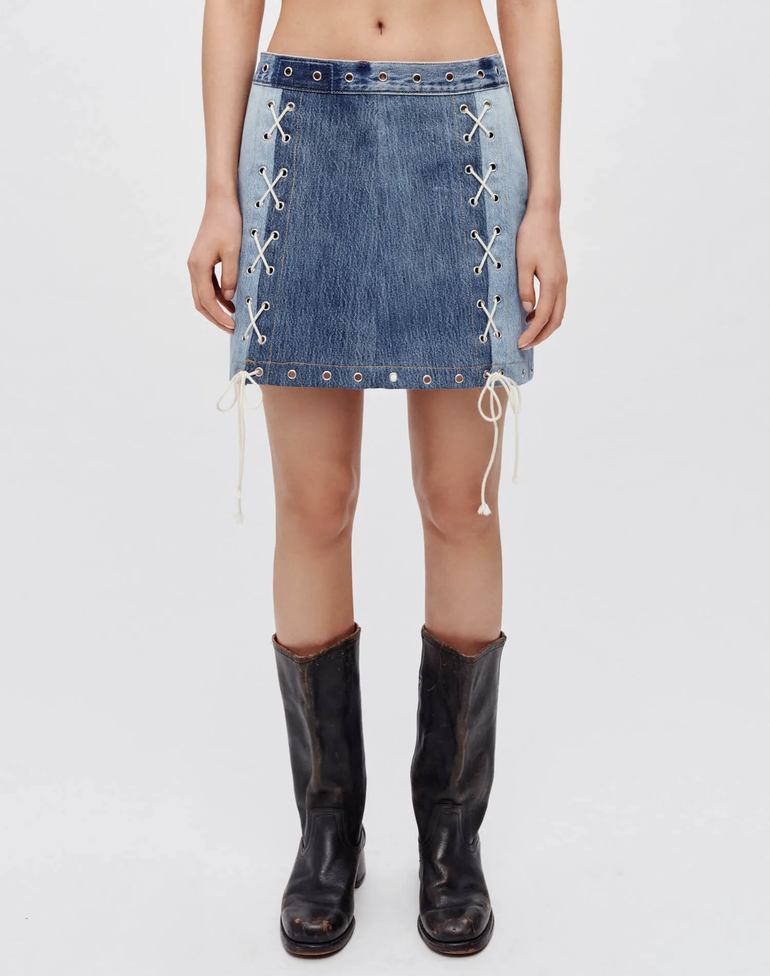 Levi's Denim Laced Mini - Indigo sold by Re/Done