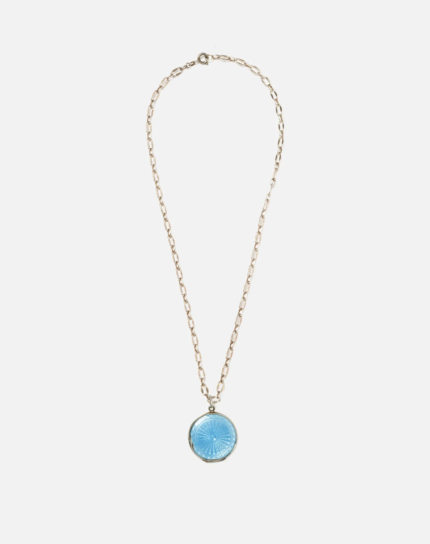 40s Sterling Guilloche Locket Necklace sold by Re/Done product image thumbnail 2