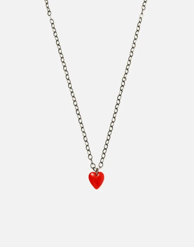 40s Glass Heart Pendant Necklace sold by Re/Done