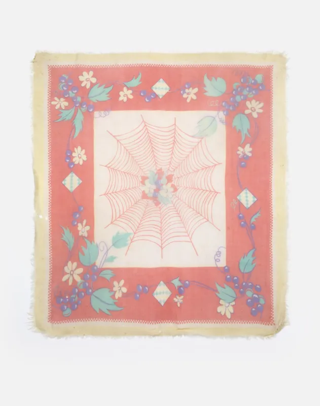 40s Spiderweb Rayon Scarf made by Re/Done
