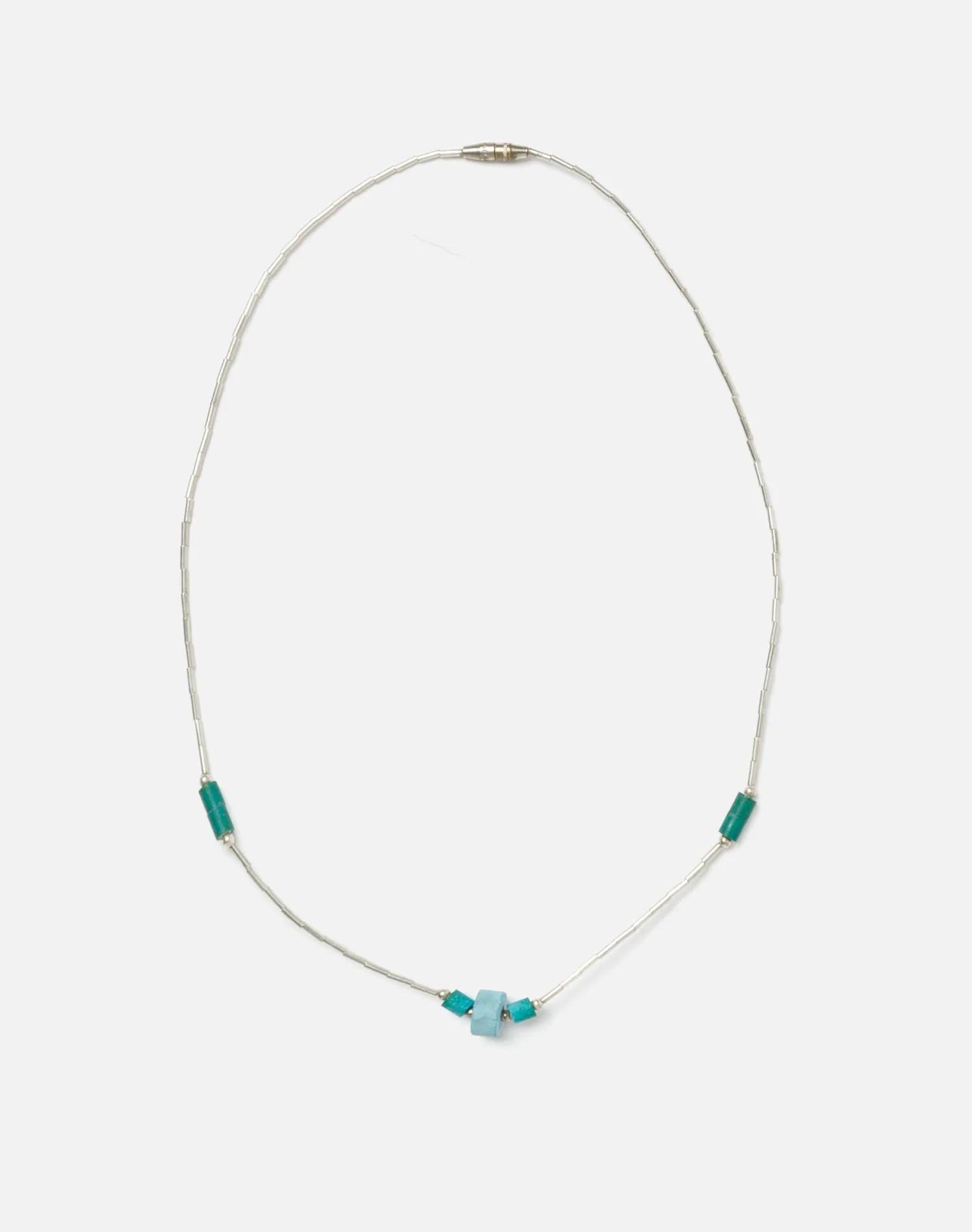 70s Liquid Silver and Turquoise Choker Necklace - #13 sold by Re/Done product image thumbnail 2