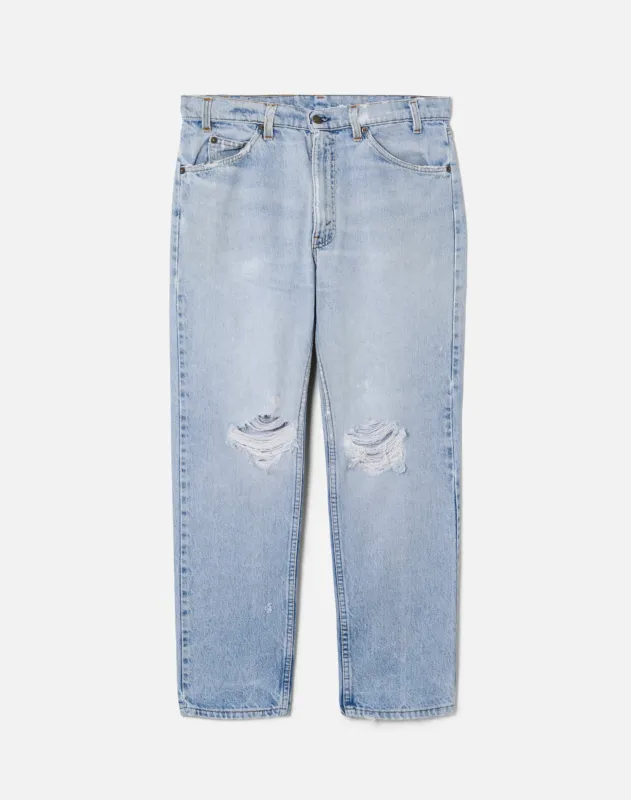 80s Distressed Orange Tab Levi's 505 -#6 sold by Re/Done