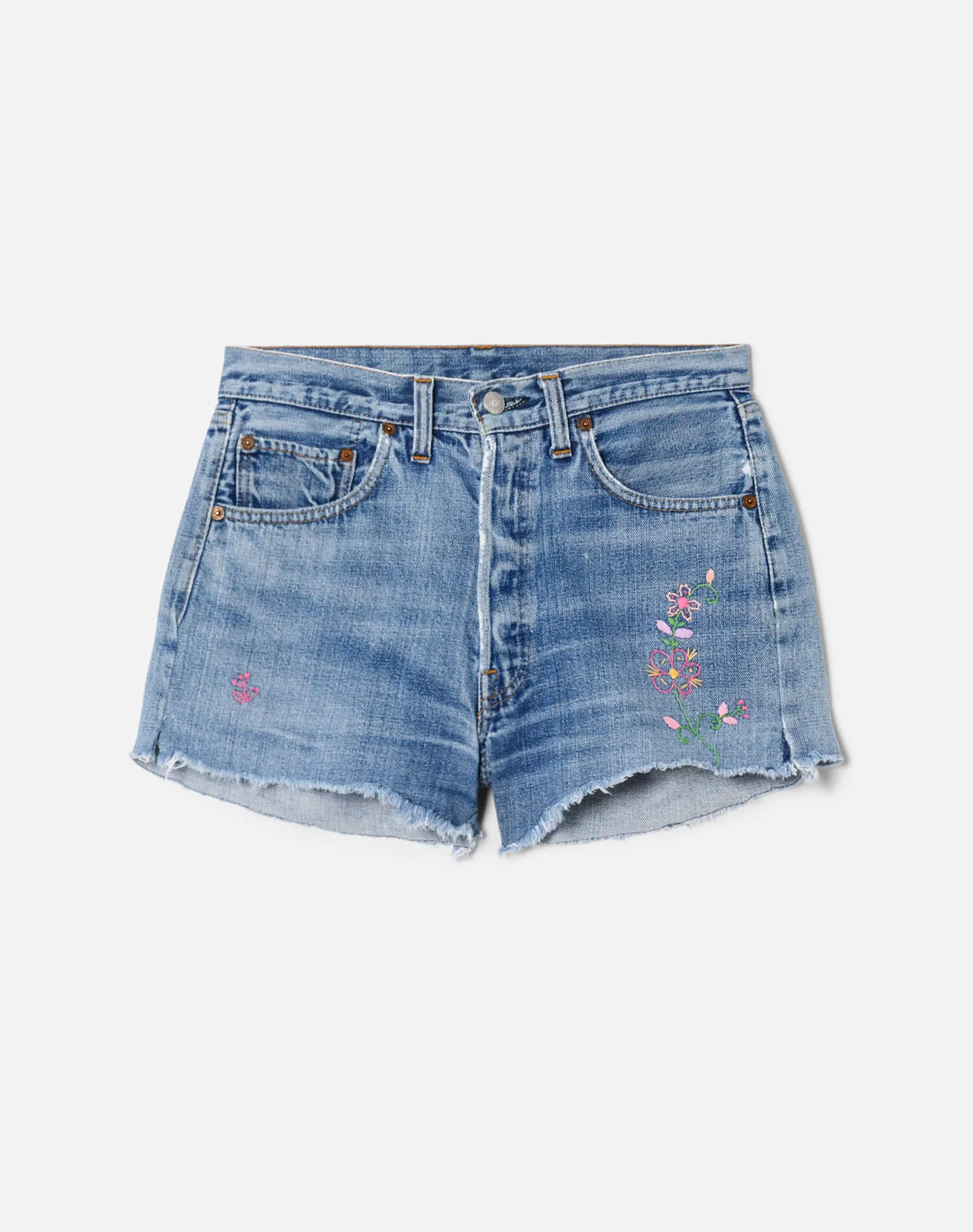 80s Embroidered Levi's 501 Cut Off Short -#54 sold by Re/Done