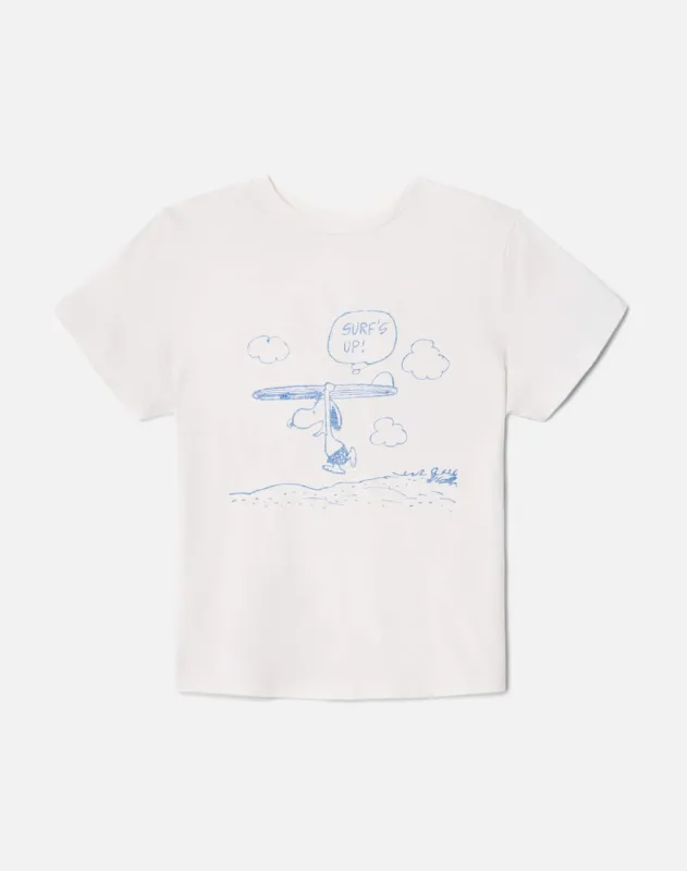 Classic "Snoopy Surfs Up" Tee - Vintage White sold by Re/Done