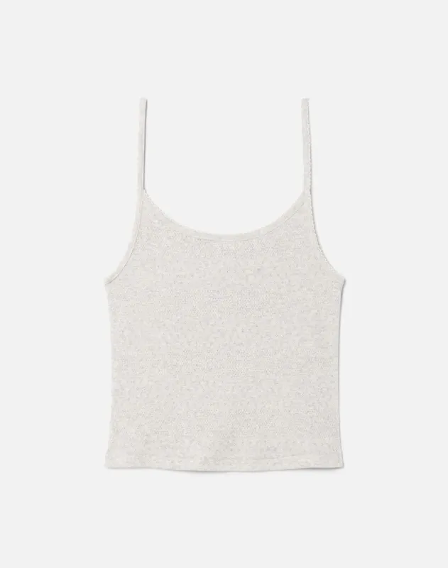 Hanes Pointelle Jolie Tank - Heather Grey sold by Re/Done