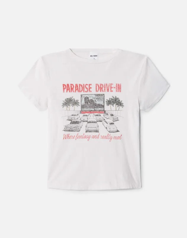 50s Boxy "Drive In" Tee - Vintage White sold by Re/Done