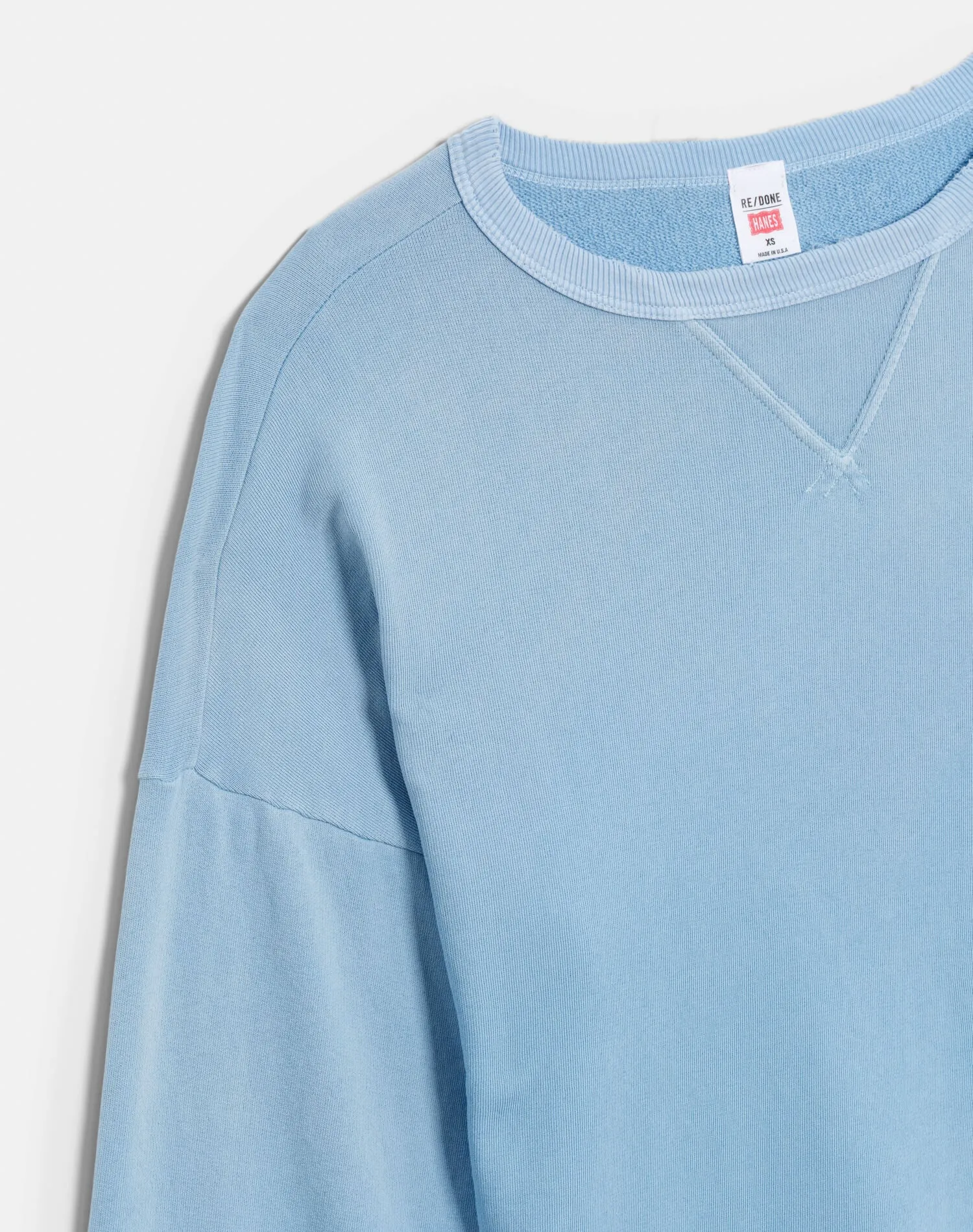 Hanes Boxy Crewneck Sweatshirt - Deep Blue sold by Re/Done product image thumbnail 3