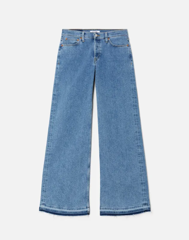 Comfort Stretch Mid Rise Wide Leg - Azulito sold by Re/Done