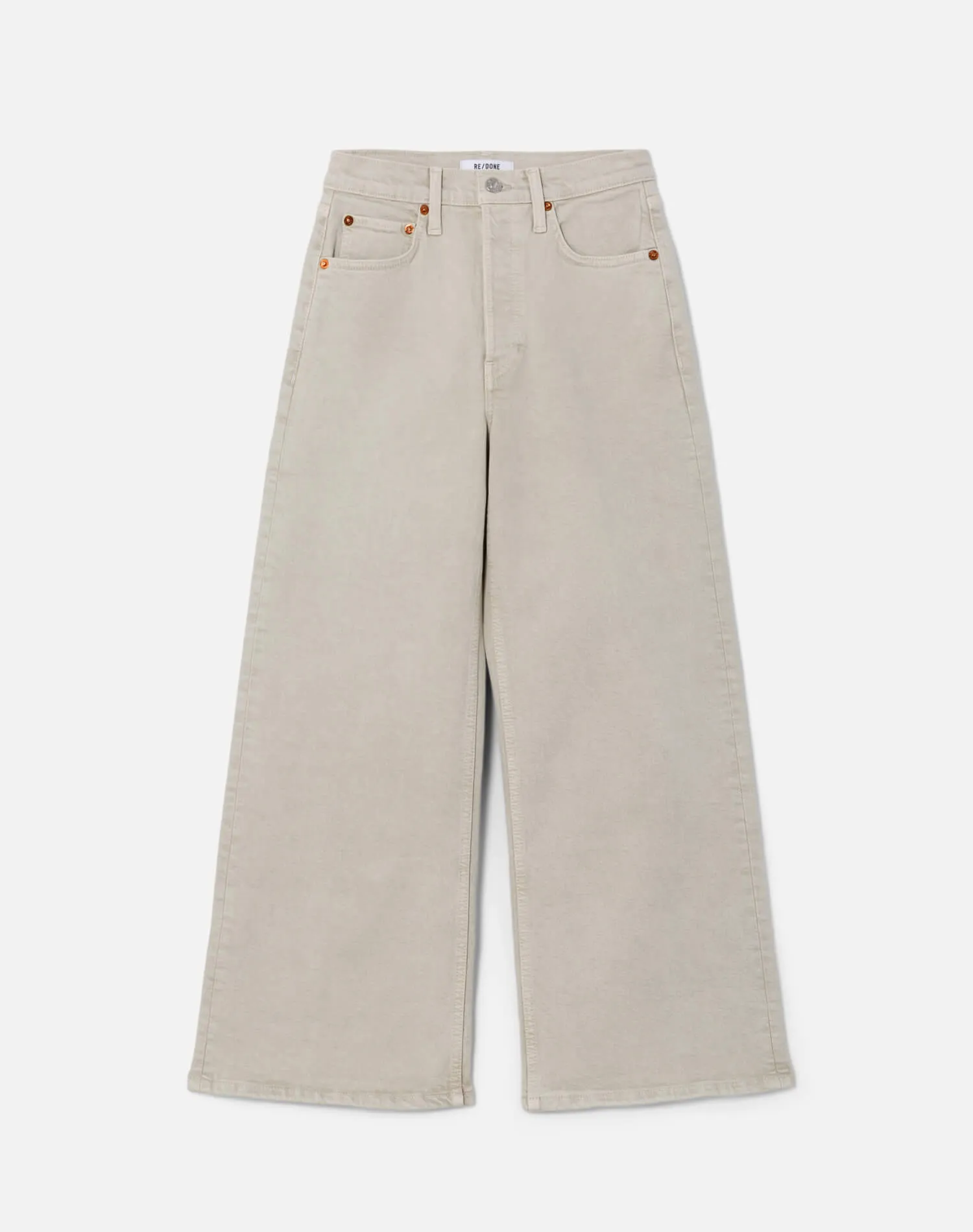 Comfort Stretch High Rise Wide Leg Crop - Pebble sold by Re/Done