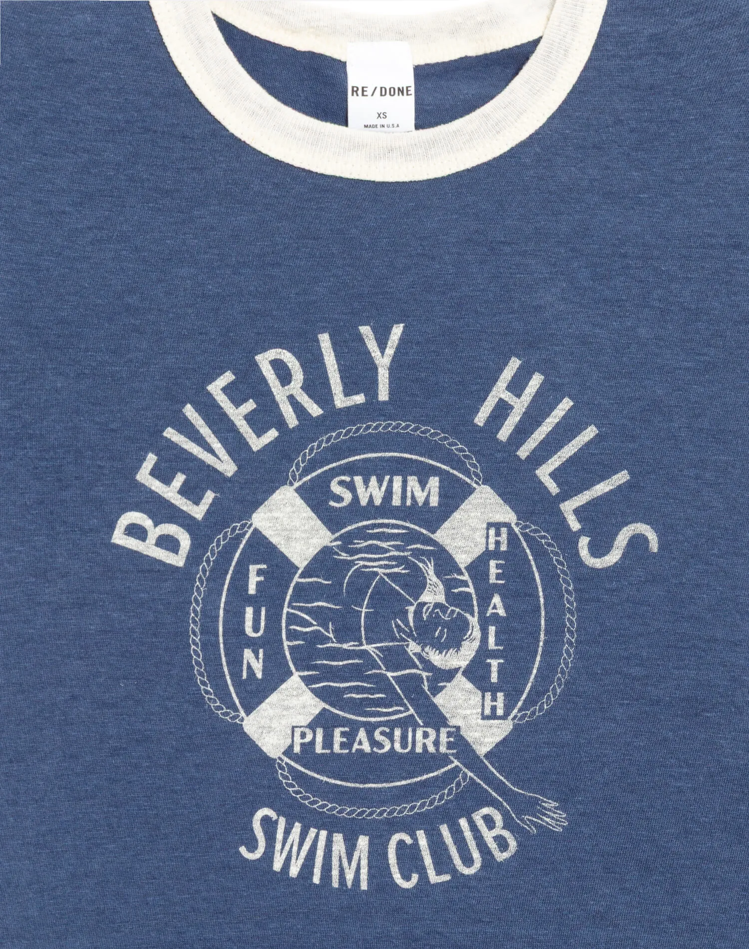 60s Slim Ringer "Swim Club" Tee - Navy White sold by Re/Done product image thumbnail 3