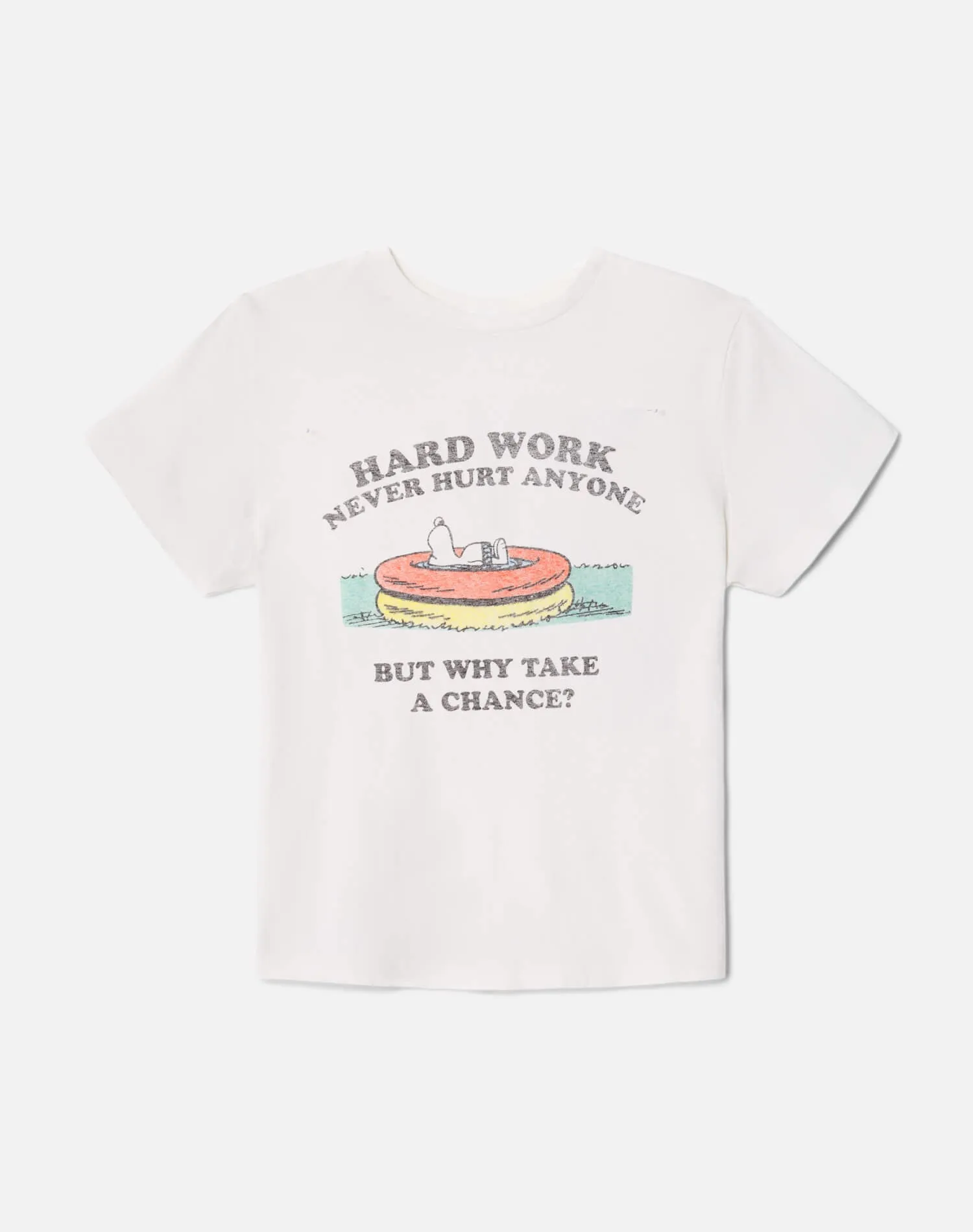Classic "Snoopy Hard Work" Tee - Vintage White sold by Re/Done