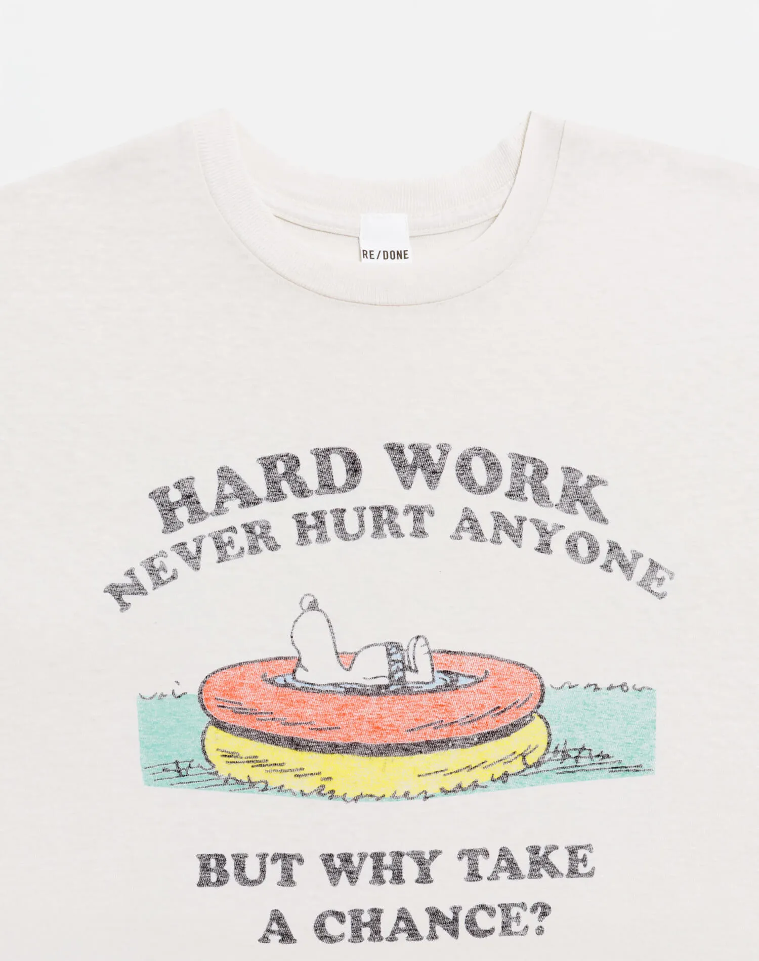 Classic "Snoopy Hard Work" Tee - Vintage White sold by Re/Done product image thumbnail 3