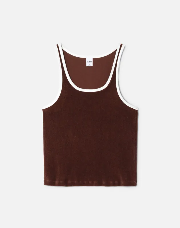 Scoop Neck Terry Tank - Brunette sold by Re/Done
