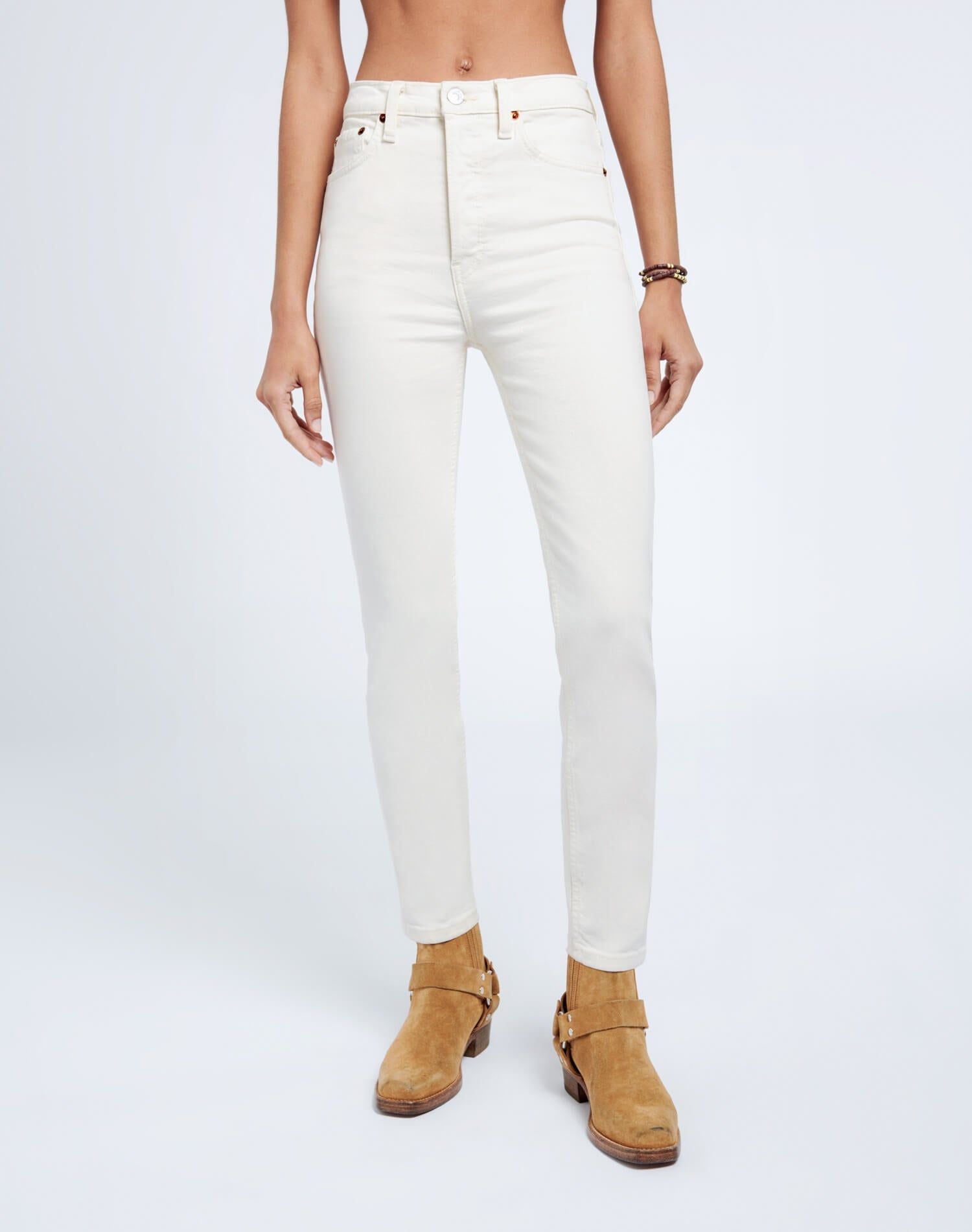 Comfort Stretch High Rise Ankle Crop - Vintage White sold by Re/Done product image thumbnail 6