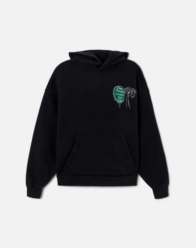 Modern "Dan Tana's Sign" Hoody - Washed Black made by Re/Done