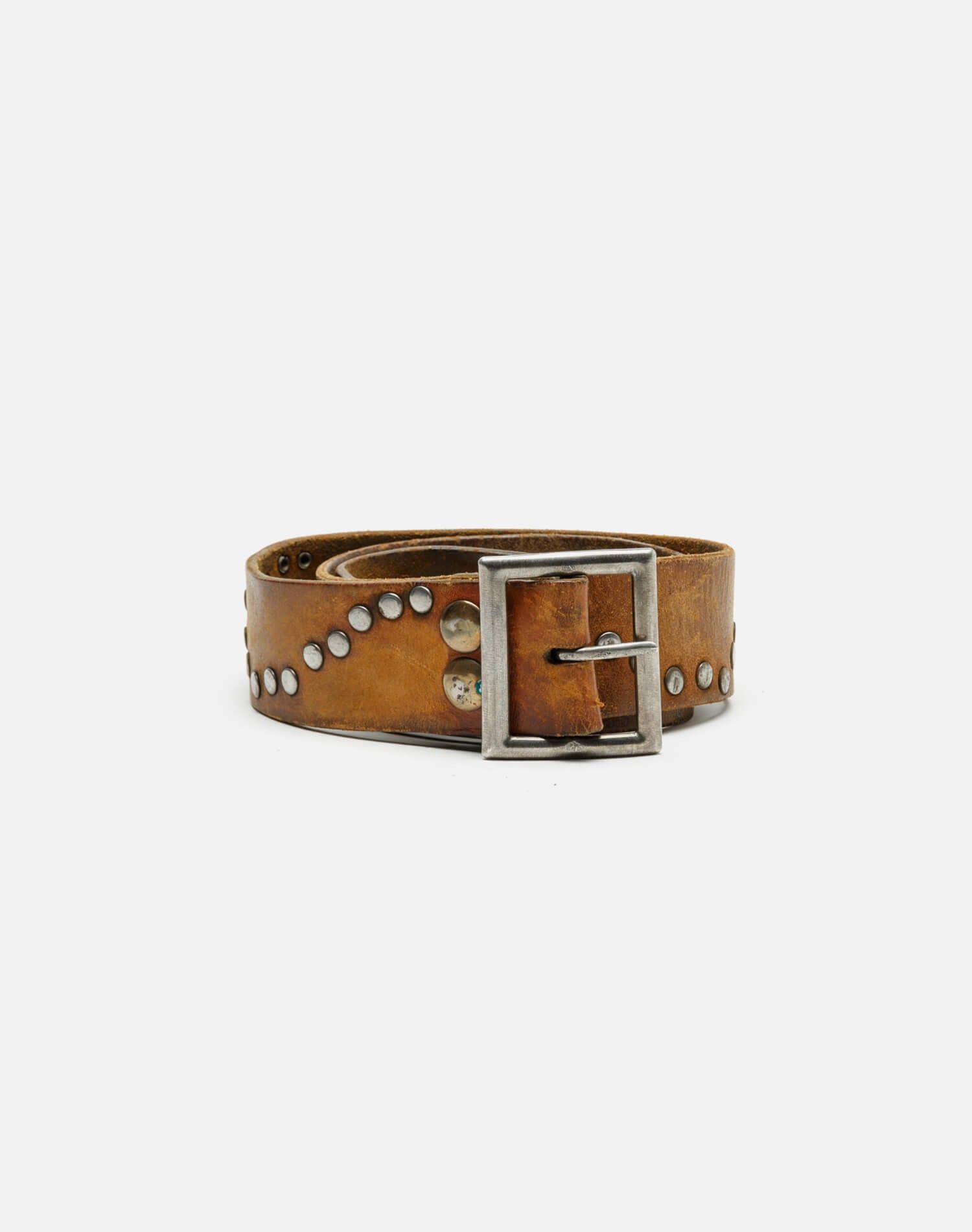 70s Studded Brown Belt sold by Re/Done