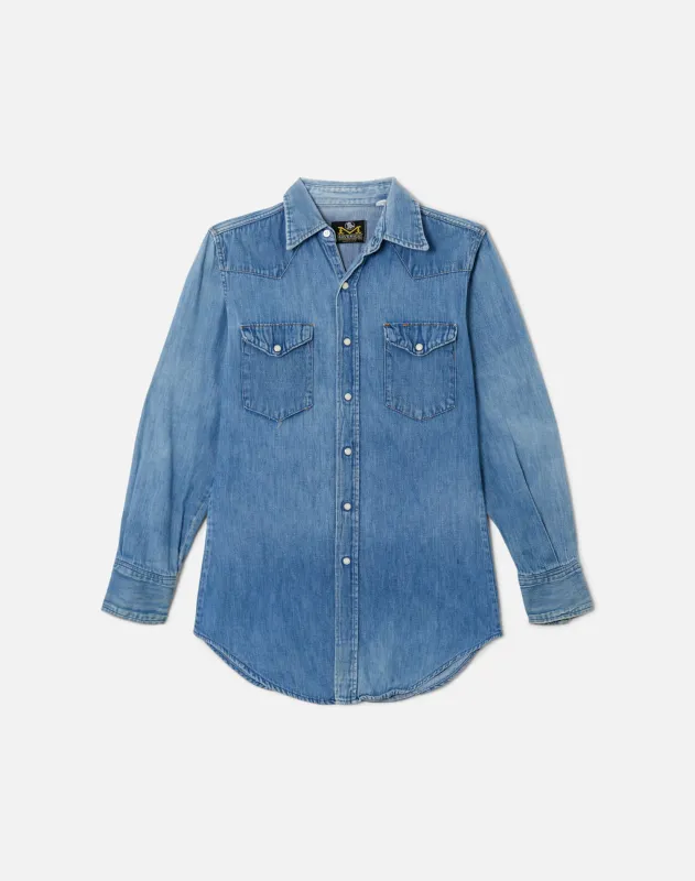 70s Maverick Denim Pearl Snap Shirt -#31 sold by Re/Done