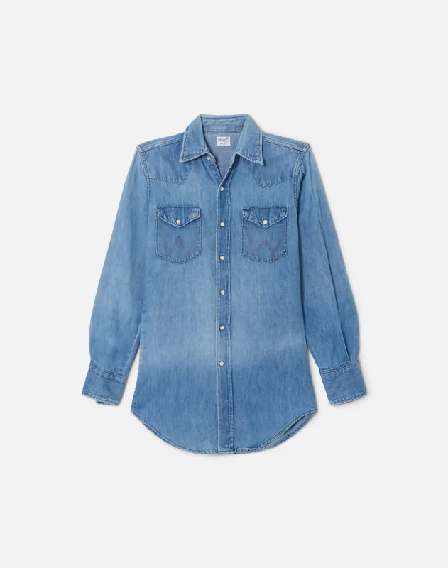 70s Wrangler Denim Pearl Snap Shirt -#33 made by Re/Done