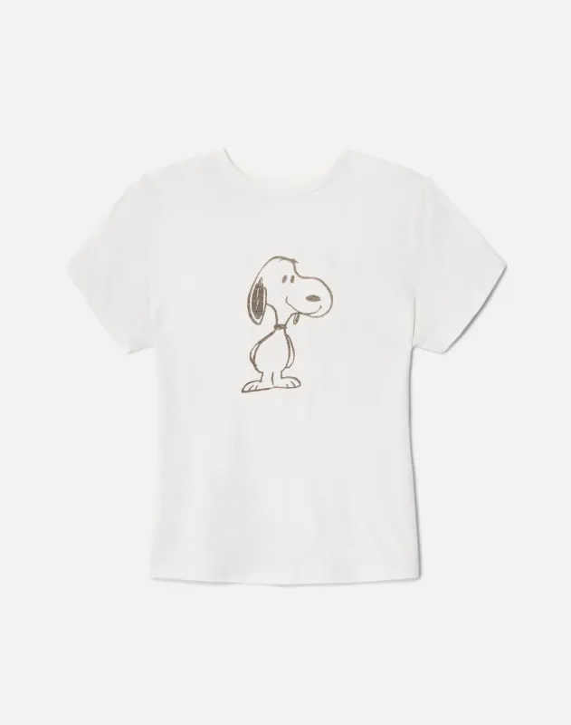 Tiny "Snoopy Smile" Tee - Vintage White sold by Re/Done