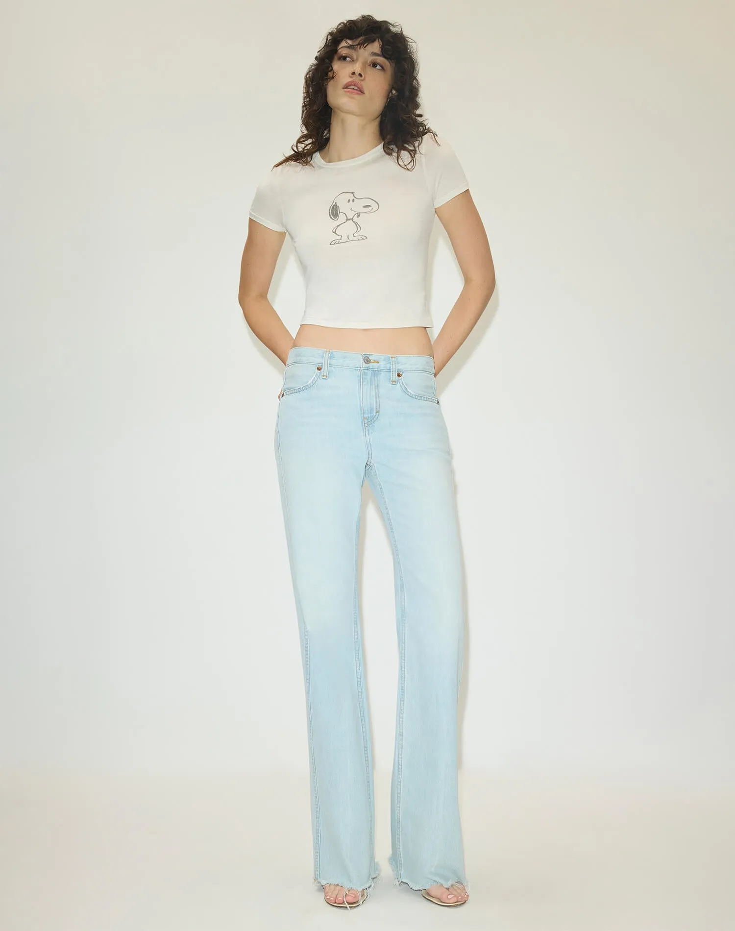 Tiny "Snoopy Smile" Tee - Vintage White sold by Re/Done product image thumbnail 3