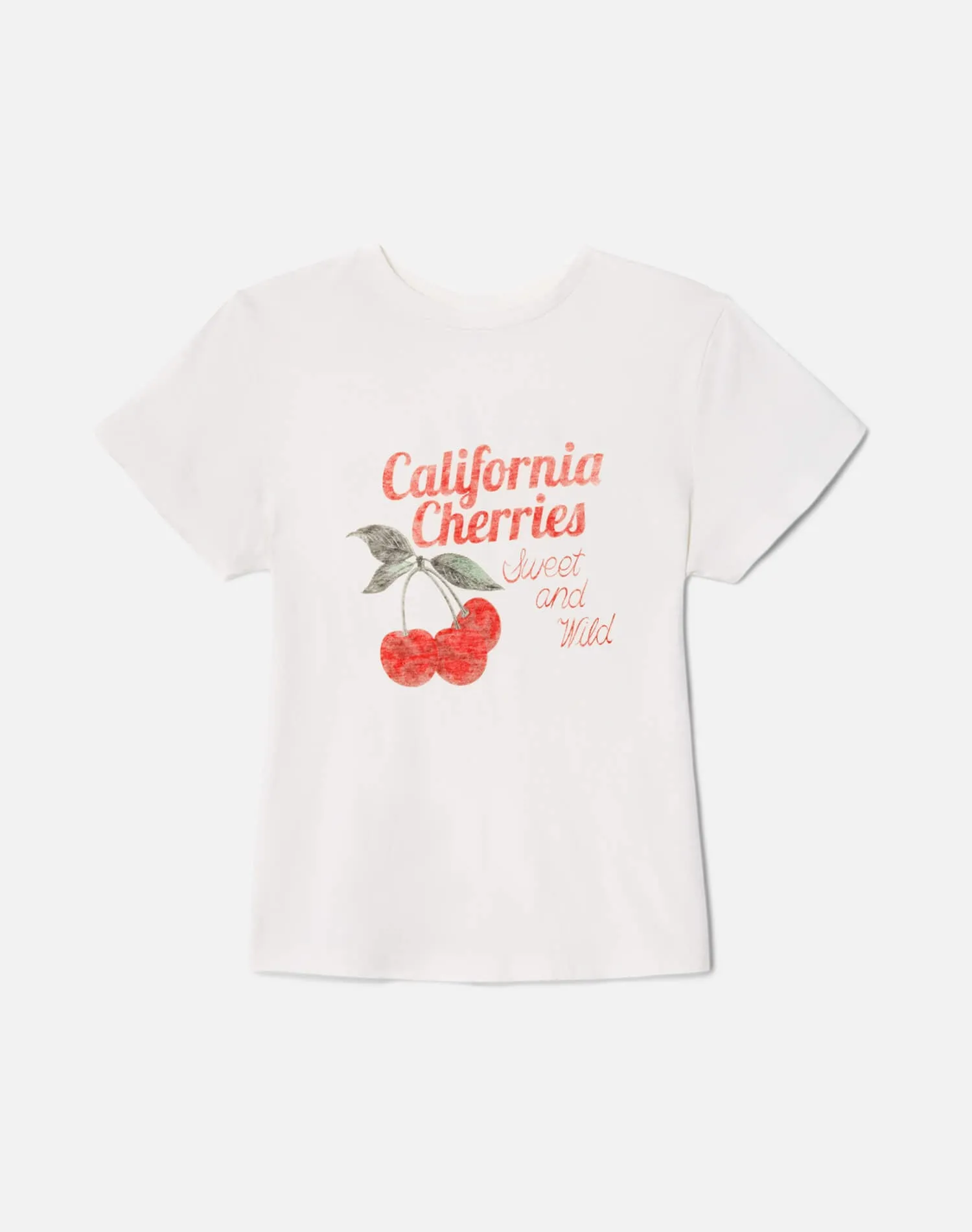 Tiny "Cherries" Tee - Vintage White sold by Re/Done
