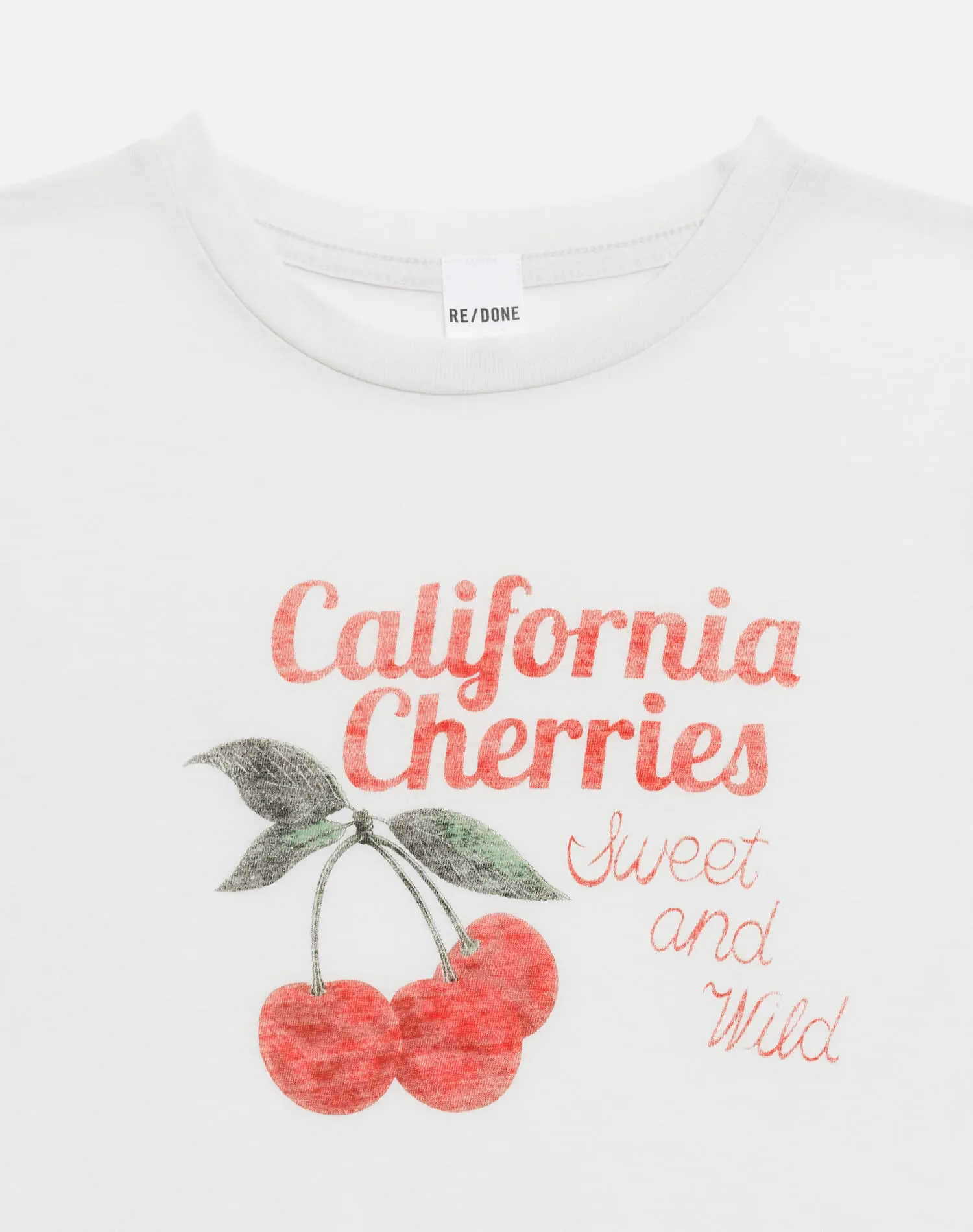 Tiny "Cherries" Tee - Vintage White sold by Re/Done product image thumbnail 3