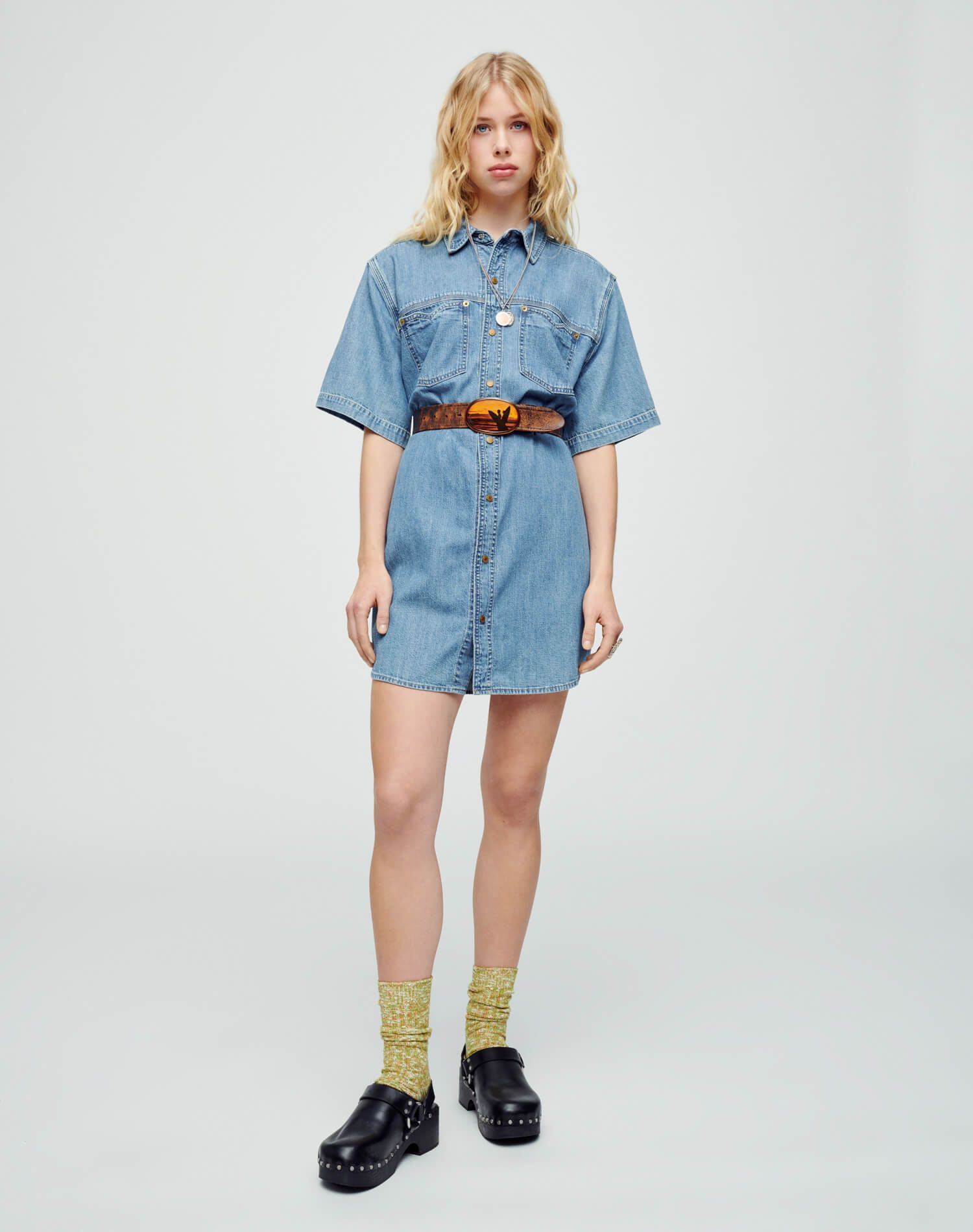 Oversized Shirt Dress - Stoned Ciel sold by Re/Done product image thumbnail 2