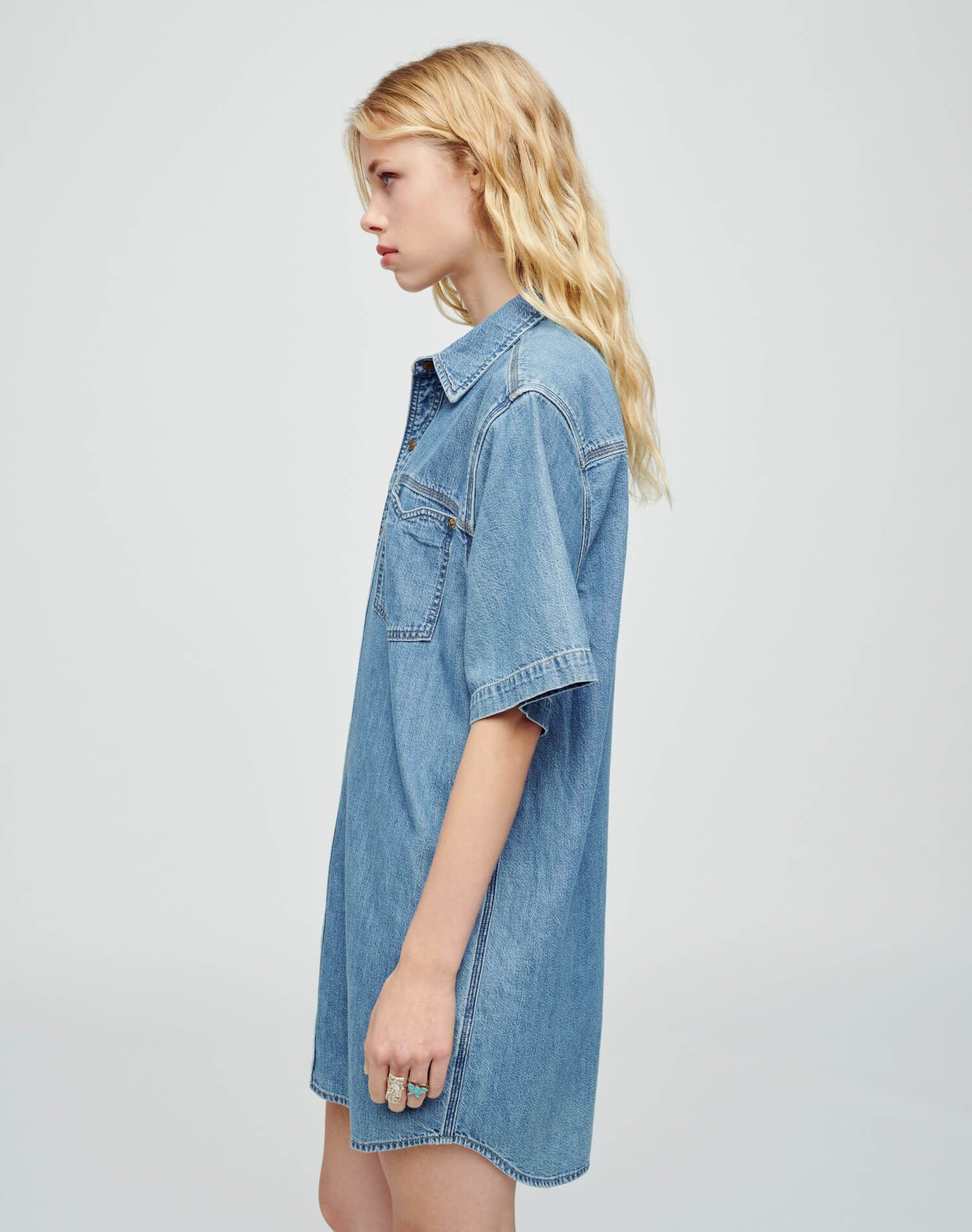 Oversized Shirt Dress - Stoned Ciel sold by Re/Done product image thumbnail 4