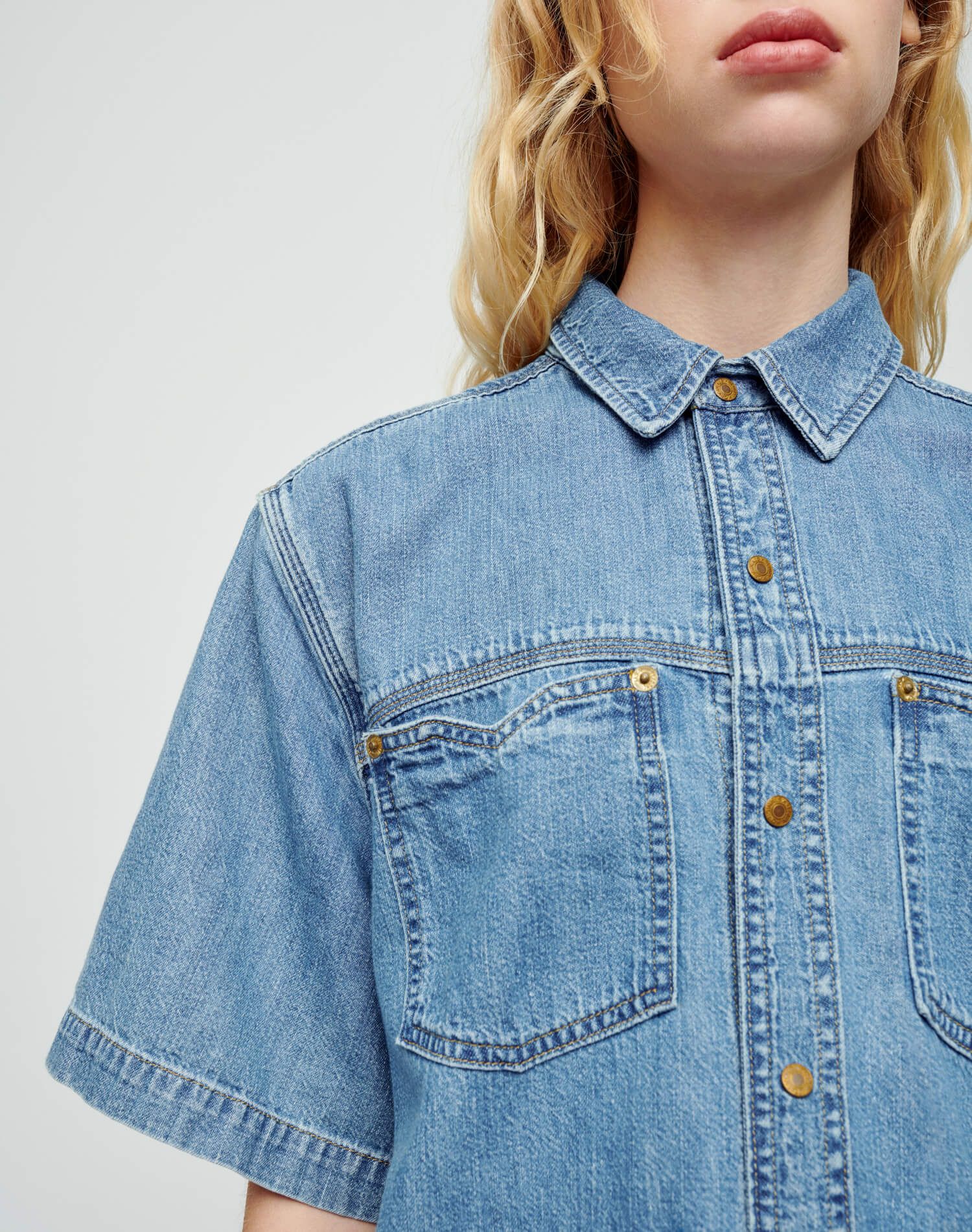 Oversized Shirt Dress - Stoned Ciel sold by Re/Done product image thumbnail 6