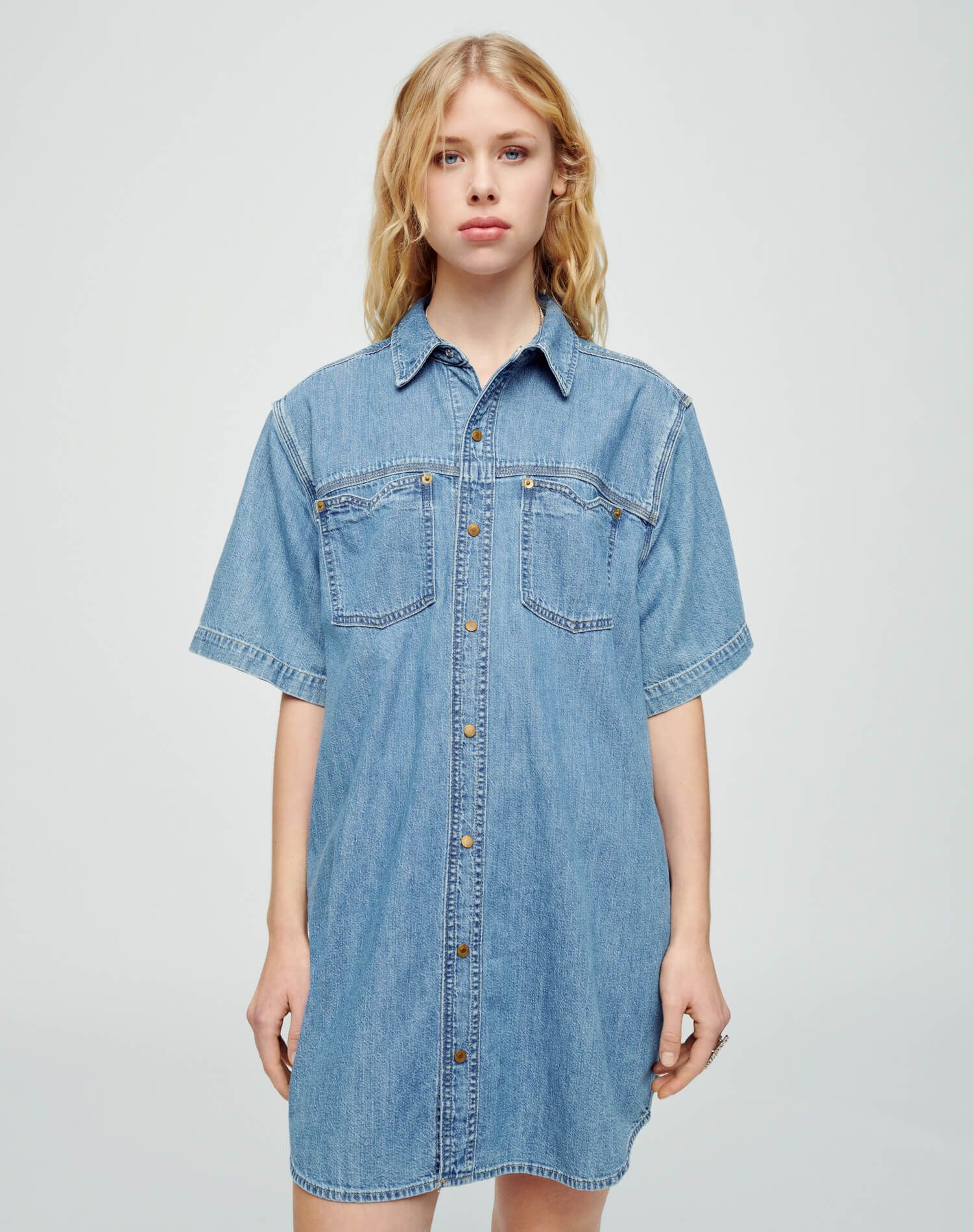 Oversized Shirt Dress - Stoned Ciel sold by Re/Done