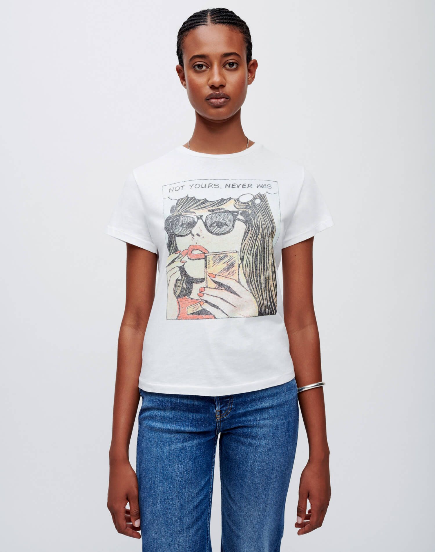 Classic "Not Yours" Tee - Optic White sold by Re/Done product image thumbnail 5