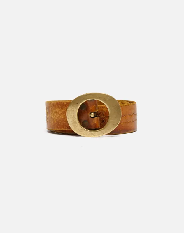 70s Belt with Brass Oval Buckle -#20 sold by Re/Done