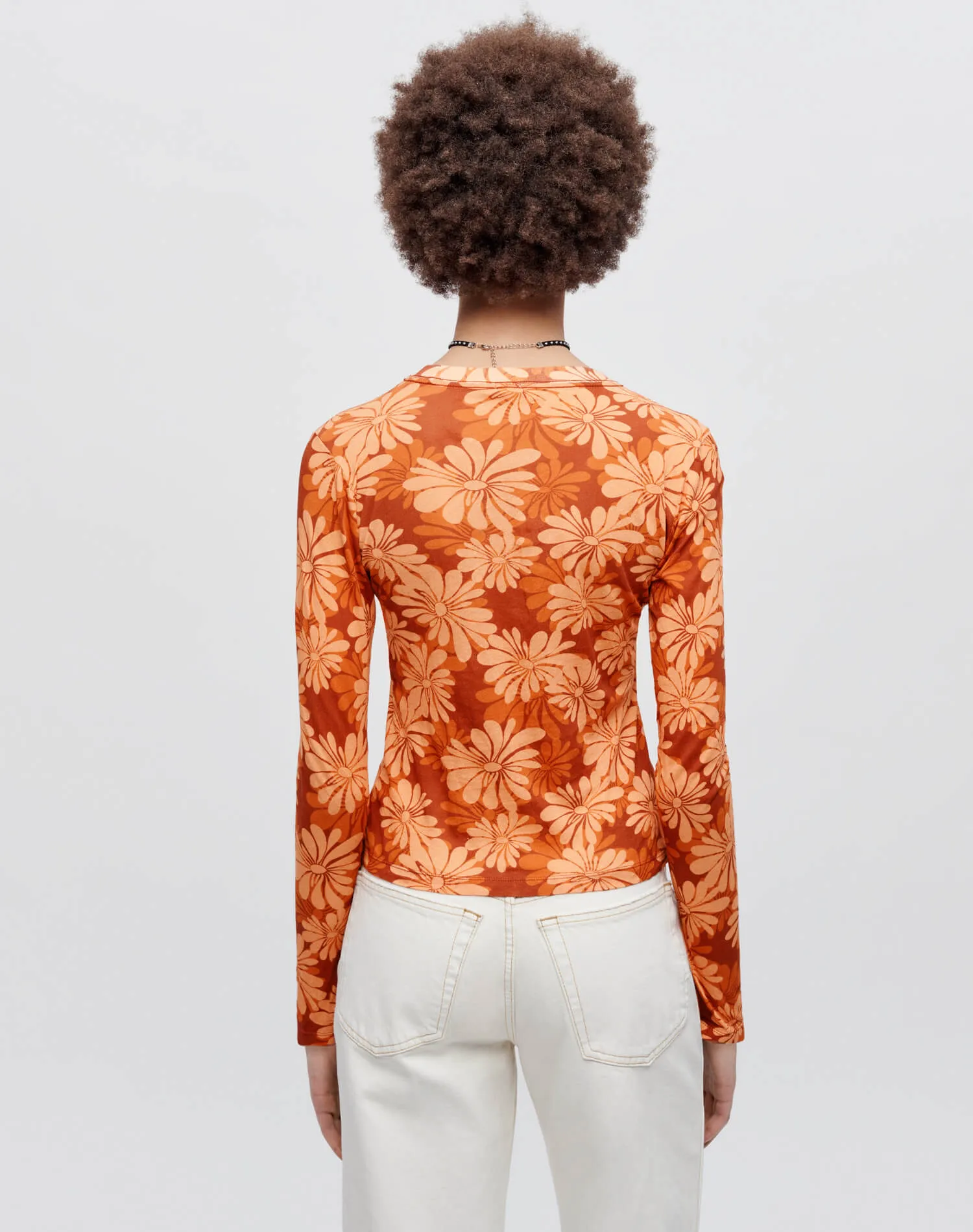 Sheer Long Sleeve Tee - Retro Daisy sold by Re/Done product image thumbnail 4