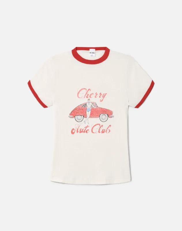 Ringer Tee Cherry Auto - Vintage Ivory With Scarlett sold by Re/Done