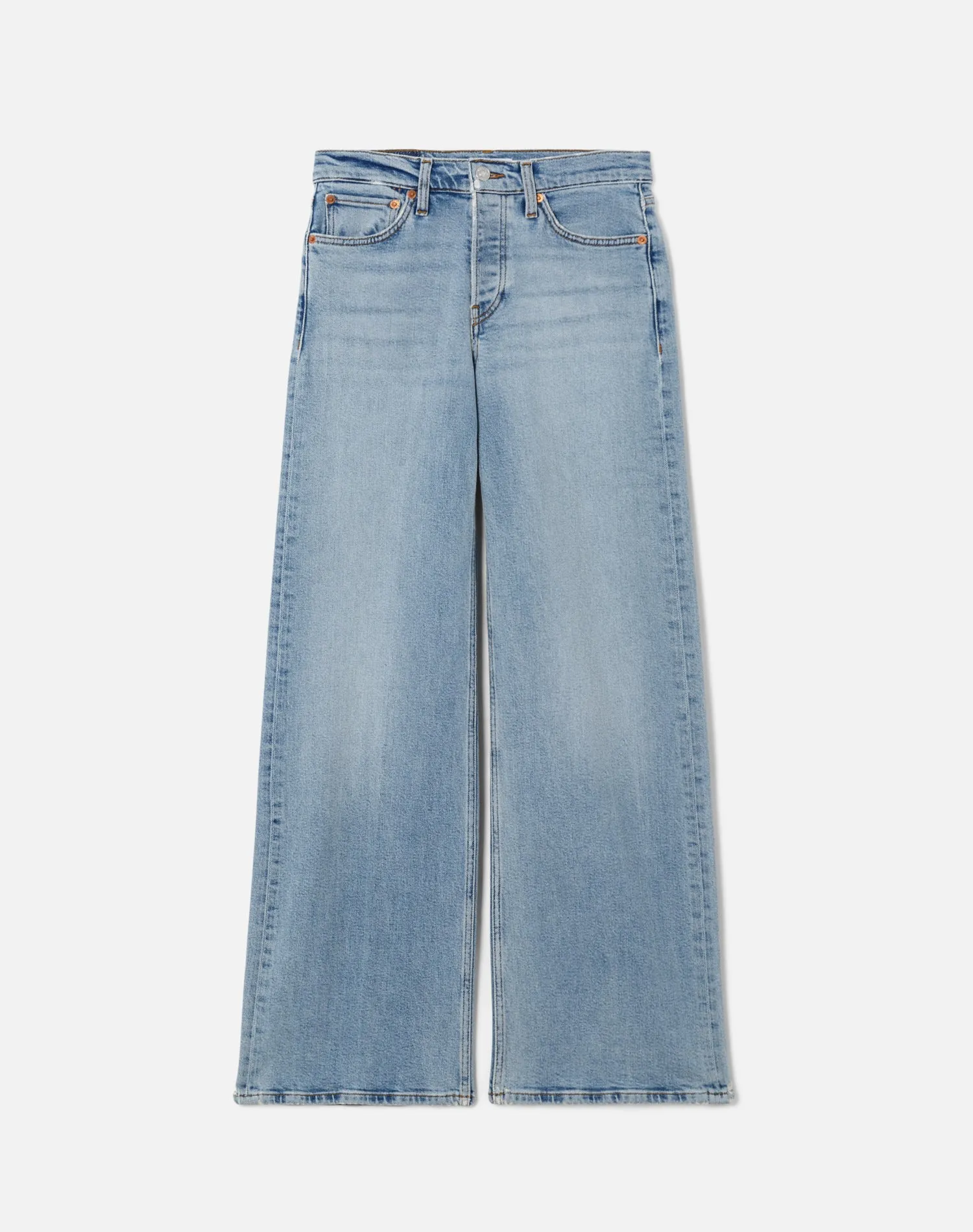 Stretch Mid Rise Wide Leg - Pacific Blue sold by Re/Done