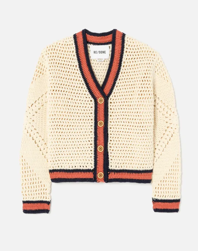 50s Vneck Cardigan - Linen Multi made by Re/Done