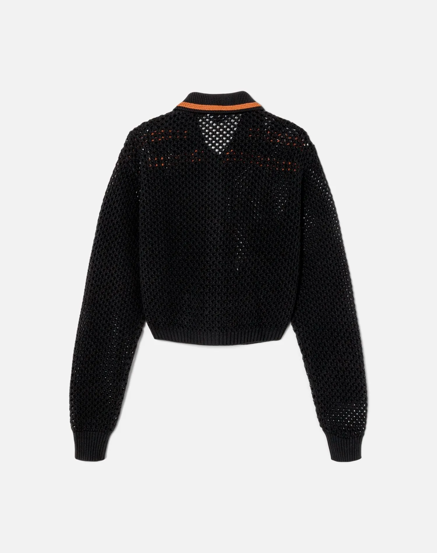 Crochet Mesh Polo Cardi - Black Combo sold by Re/Done product image thumbnail 2
