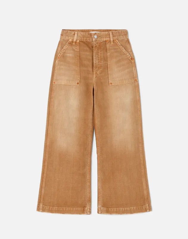 Cropped Baker Pant - Travertino made by Re/Done