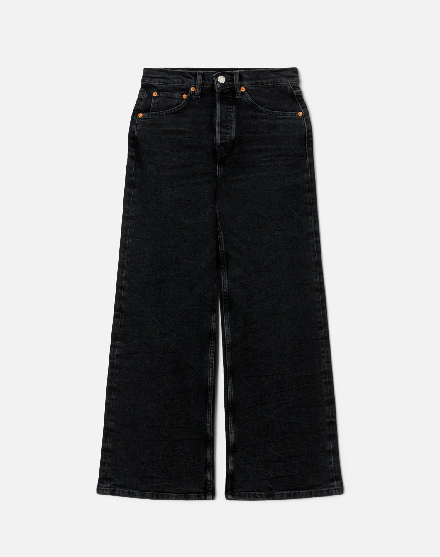 High Rise Wide Leg Crop - Black Vain sold by Re/Done