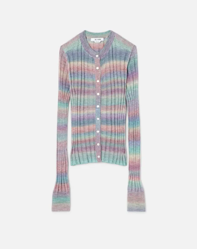 Poor Boy Rib Slim Cardigan - Spirulina Combo made by Re/Done