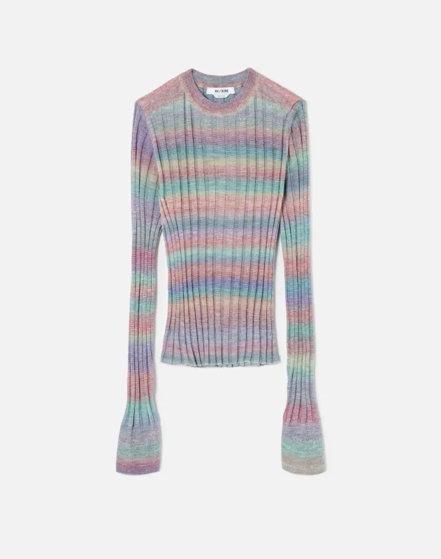 Poor Boy Rib Slim Pullover - Spirulina Combo made by Re/Done