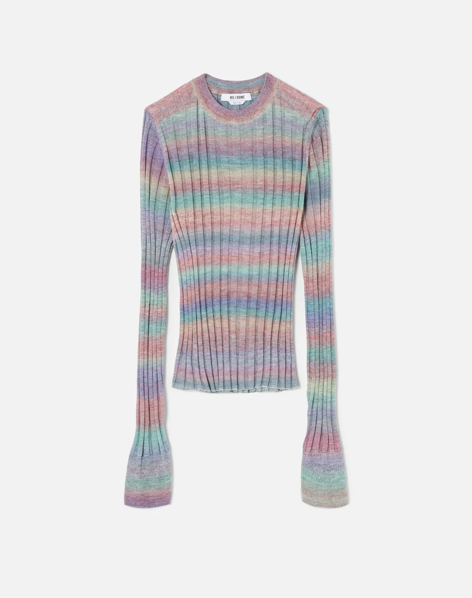 Poor Boy Rib Slim Pullover - Spirulina Combo sold by Re/Done