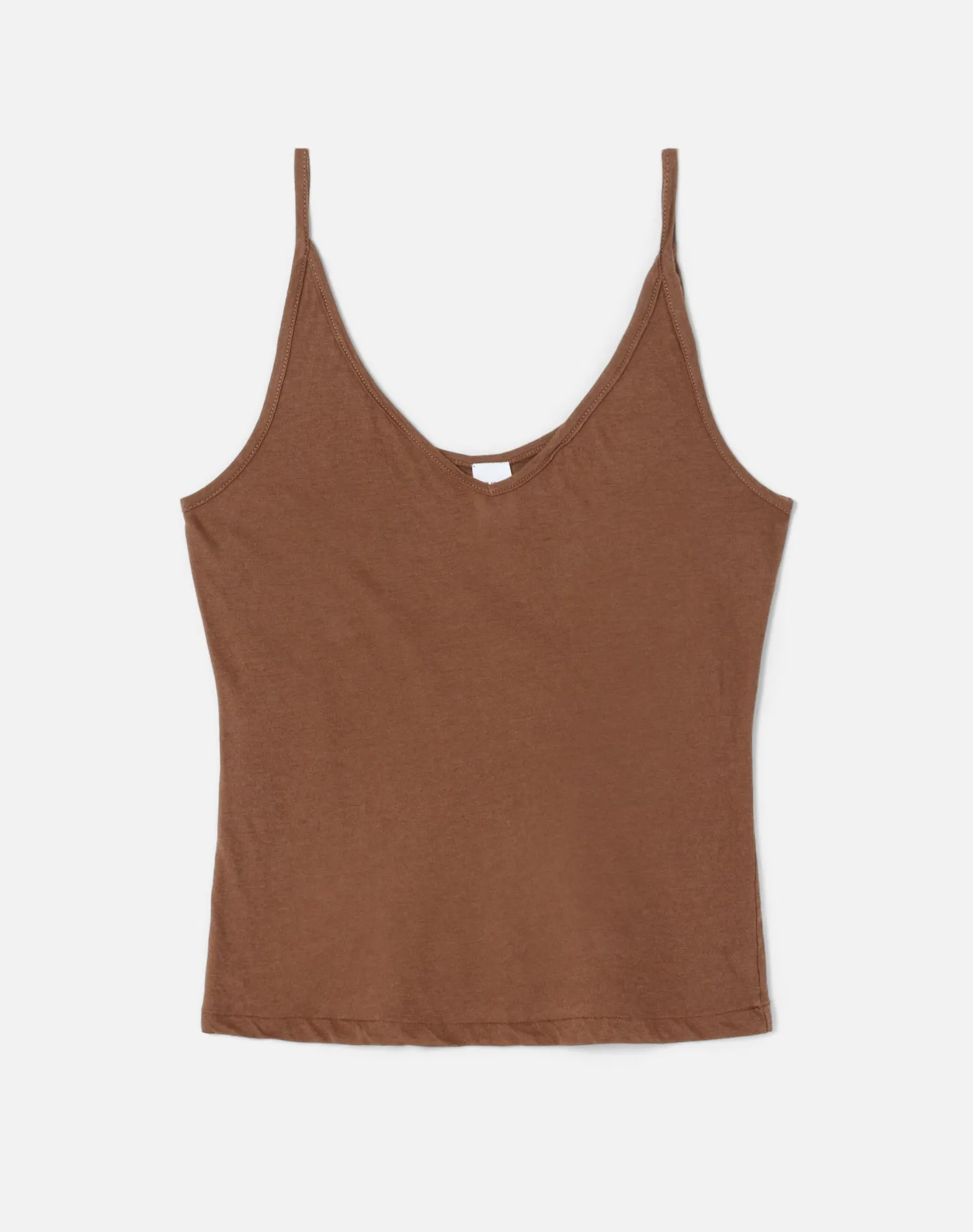 Sheer Spaghetti Strap Tank - Espresso sold by Re/Done