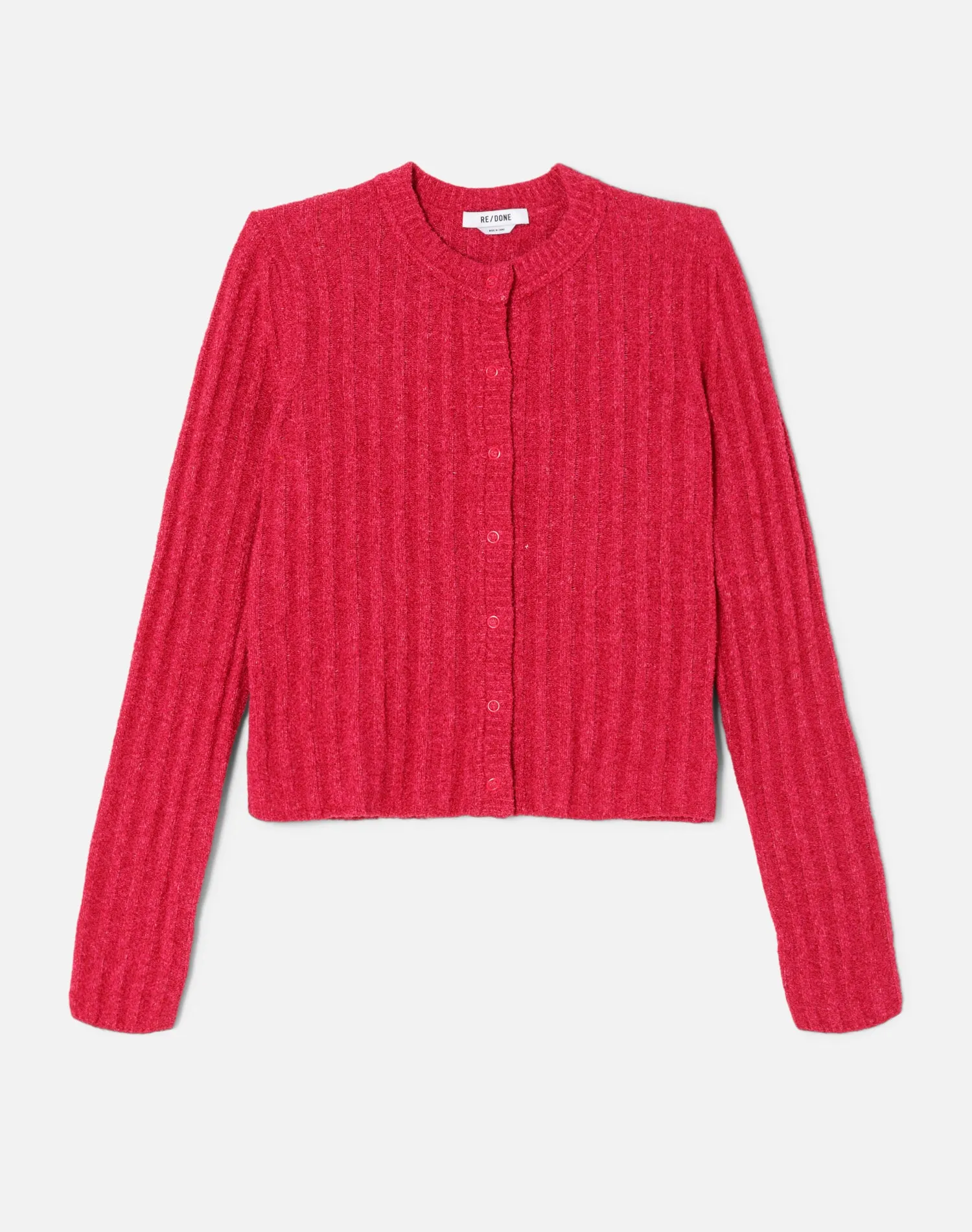 Terry Ribbed Cardi - Dragon Fruit sold by Re/Done