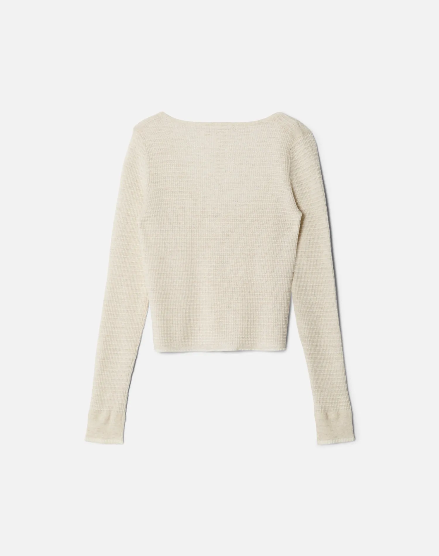 Waffle Scoop Henley Pullover - Ivory Combo sold by Re/Done product image thumbnail 2