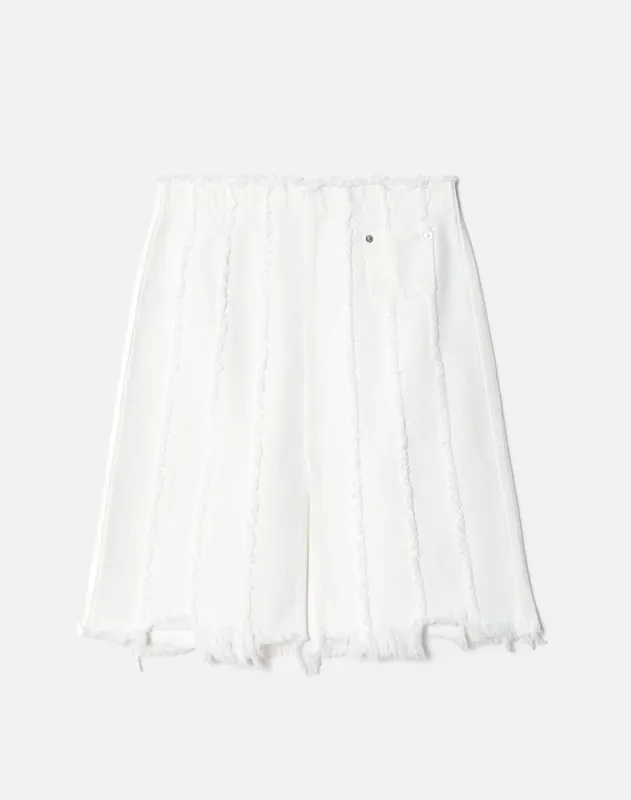 Fray Zip Midi Skirt - White made by Re/Done