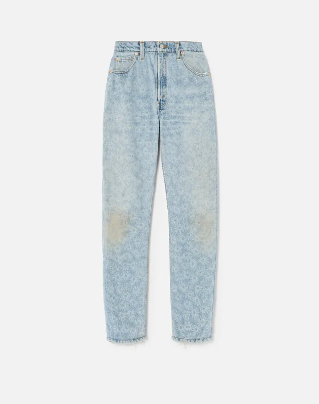 70s Straight - Indigo Daisy Floral sold by Re/Done