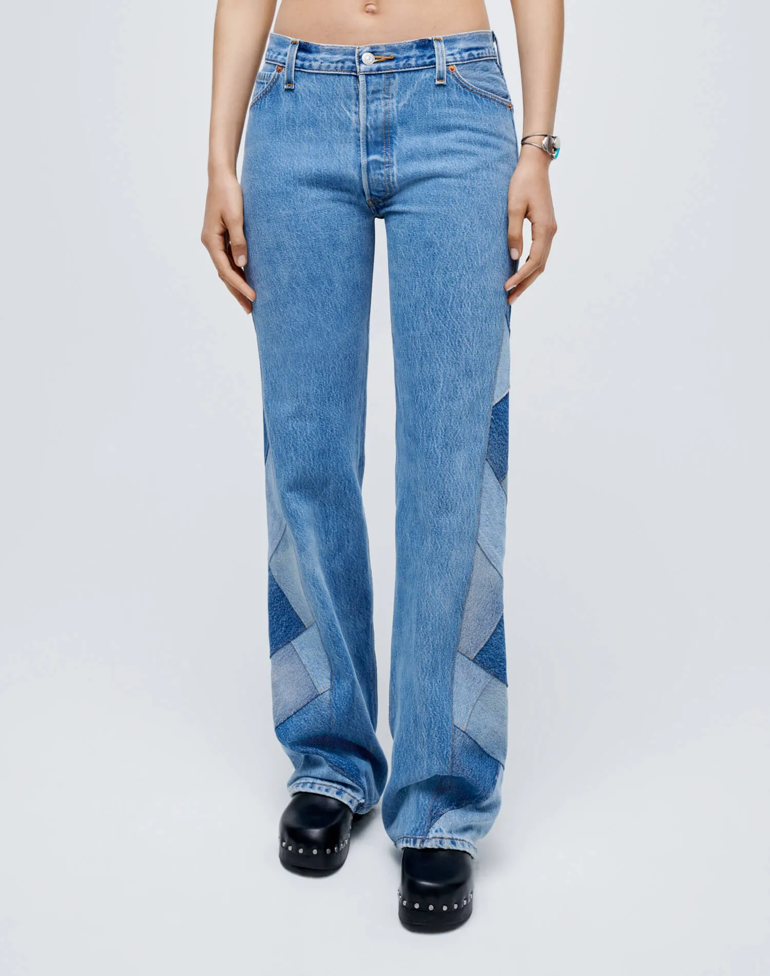 70s Low Rise Flare - Indigo Patched sold by Re/Done product image thumbnail 3