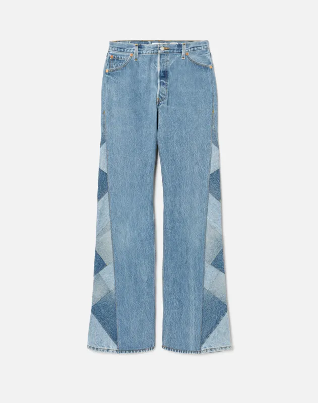 70s Low Rise Flare - Indigo Patched sold by Re/Done