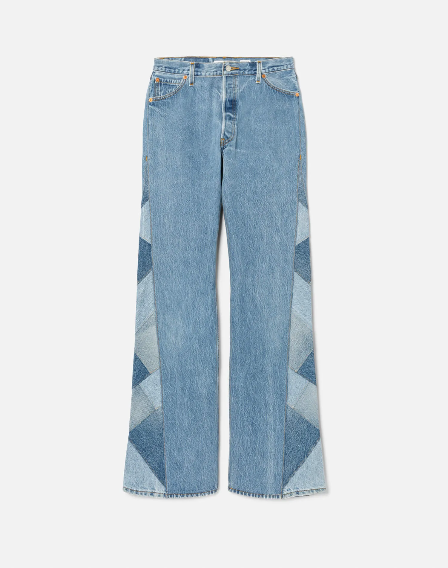 70s Low Rise Flare - Indigo Patched sold by Re/Done